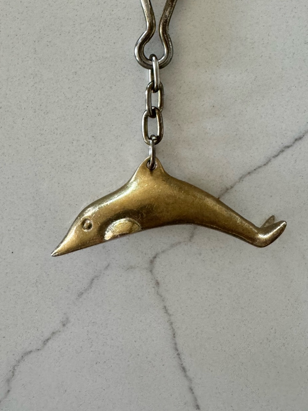 Brass Dolphin Keychain Carabiner - Gold Pocket Accessory